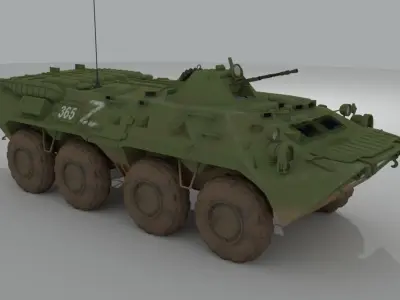 BTR-80  APC  Ukrainian and Russian Vehicle 3D model