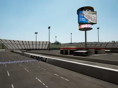 Martinsville 3D Model Maya Unreal Engine Game Mode NASCAR Low-poly 3D model
