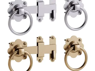 Black Gate Latch Wrought Iron Fence Door 3D model