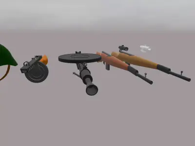 Soviet Arsenal Pack Red Army weapons - Low poly Low-poly 3D model