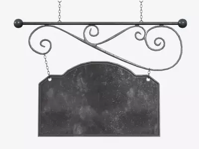 Signboard wrought iron sign 3D model