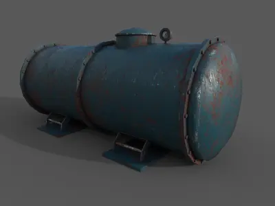 Tank container set of 3 - PBR - lowpoly Low-poly 3D model