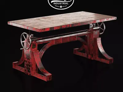 Hill-Bronx vintage industrial style dining table 3D model