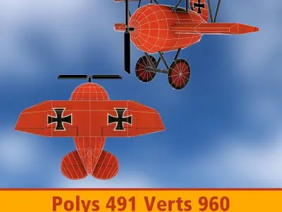 Airplane Cartoon Low-poly 3D model purchase