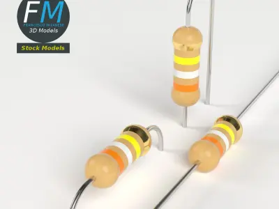 Electronic resistors 3D model
