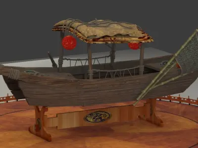 Chinese fishing boat 3D model purchase