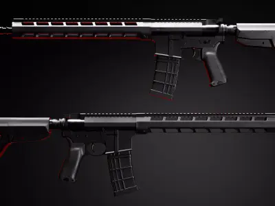 MK116 Assault Rifle High Poly Realistic Weapon 3D model