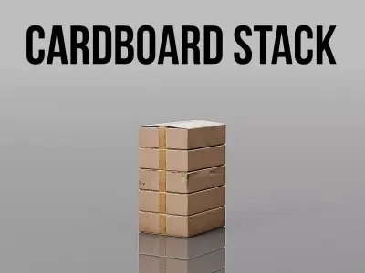 Stacked Cardboard Shipping Boxes Free Free low-poly 3D model