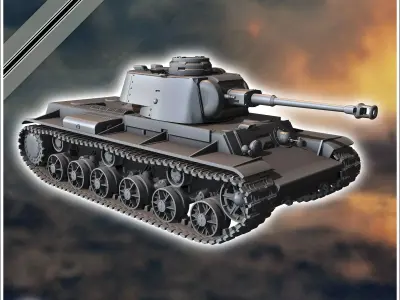 KV-IB 755r 1942 75cm Kwk 40L-43 Panzerkampfwagen - Germany Easte 3D print model