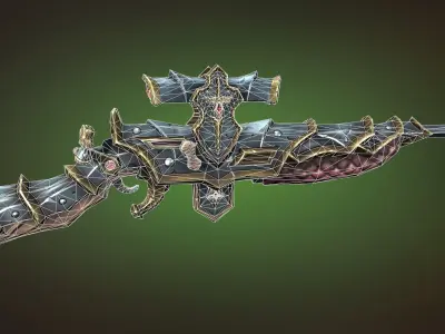 Knight sniper rifle Low-poly 3D model