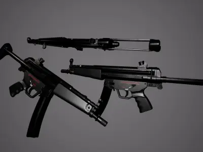 Mp5 Rifle Low-poly 3D model