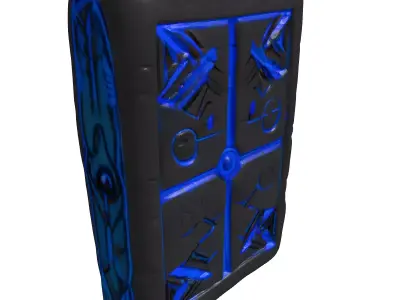 SciFi Glowing Rune Stone Tablet 3D model