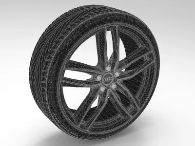 Audi RS6 Avant Wheel with Tyre 3D model