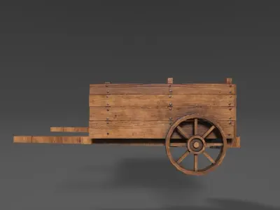 Medieval cart Free low-poly 3D model purchase