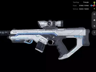 Sci Fi Rifle 3D model purchase