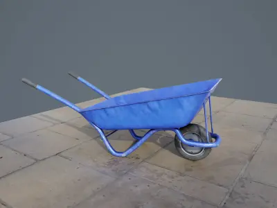 Wheelbarrow Assets Free low-poly 3D model