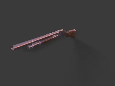 Winchester Gun from 1987 Low-poly 3D model