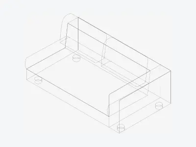 Seat - Sofa - Simplicity - Comfort - Double - One Arm Low-poly 3D model