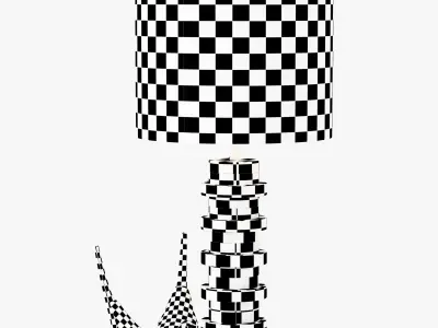Clear Disc Table Lamp - Large 3D model