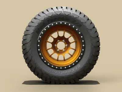 Off-Road SUV Wheel with BFGoodrich Mud-Terrain Tire 3D model