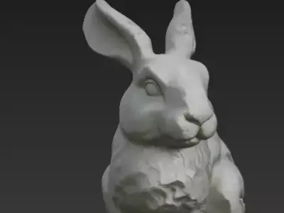 The Ancient Alibi Realistic Weathered Stone Bunny 3D Model Low-poly 3D model