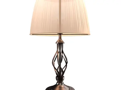 Jenna Antique Brass Metal Twist Detail Table Lamp 3D model