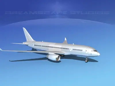 Boeing 787-8 Bare Metal 3D model