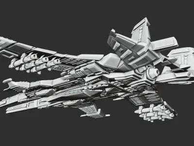 Spaceship A fighter jet 3D print model