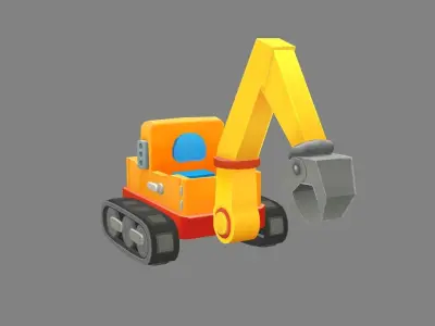 Cartoon crane toy Low-poly 3D model