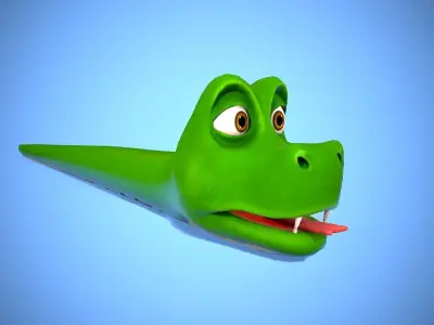 Cartoon Snake Low-poly 3D model