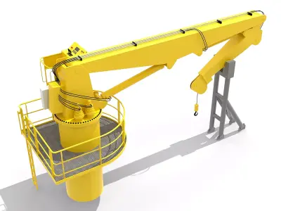 Ship Deck Crane 3T 3D model