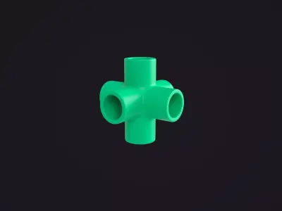 6-Way Pipe Connector 3D model