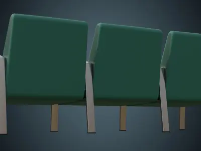 Waiting Chair 1 Basic Low-poly 3D model