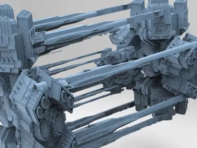 Dark Elven Sci-Fi Dome Arch Tower 2 3D model