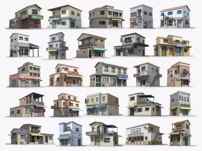 25 Japanese House Collection 3D Model Pack