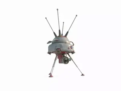 Future science fiction small surveillance aircraft 3D model