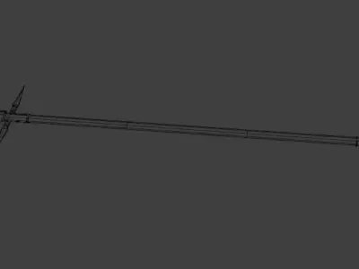 Stylized Triple Tip Spear Fantasy Low-poly 3D model