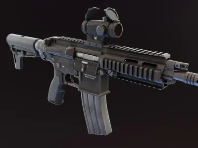 HK416 Compact Low-poly 3D model