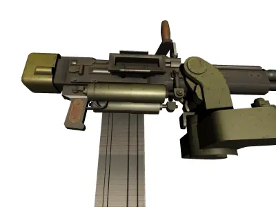 MCH-IL2-gun model 3d game ready model Low-poly 3D model Low-poly 3D model