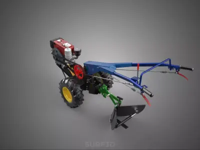 POTATO MIDDLE BUSTER FURROWER PLOW PLOUGH TRACTOR POWER TILLER 3D model
