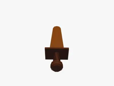 Cartoon Wooden Sword Low-poly 3D model