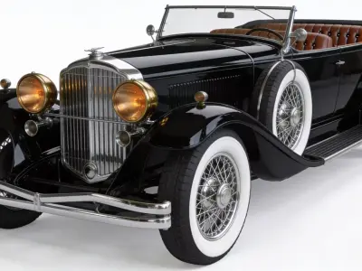 High End 1920s Vintage Luxury Touring Car 3D Model Low-poly 3D model