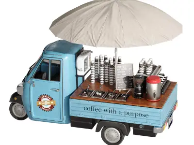 Foodtruck Coffee Blue set 4 3D model purchase
