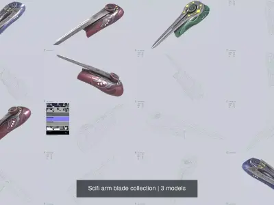 Scifi arm blade collection 3D Model Pack purchase