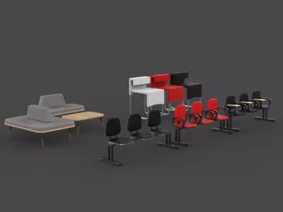 Longarina chair set  3D model