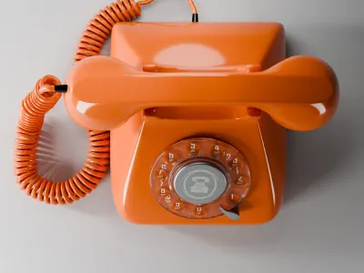 Retro Rotary Telephone-Vintage 3D Model  Low-poly 3D model