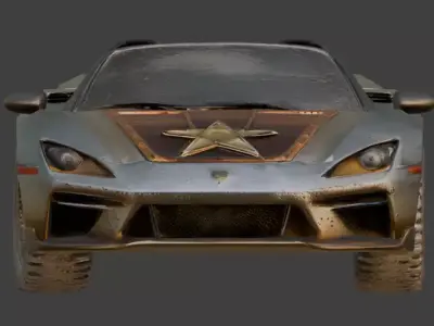 Desert Outlaw Pursuit Supercar Low-poly 3D model