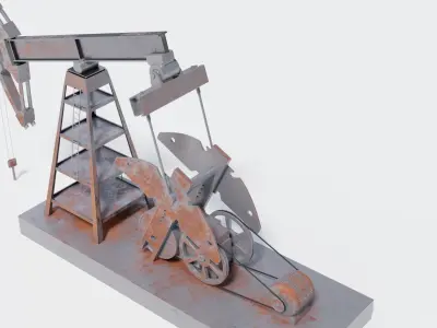 Pumpjack for oil extraction 3D model