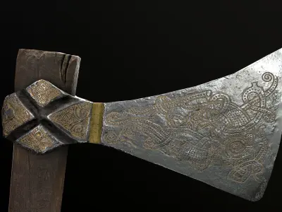 Viking Axe Mammen Low-poly 3D model Low-poly 3D model