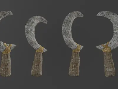 weapon sickle and knife 3D model